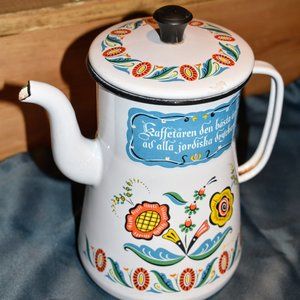 1960 Berggern Swedish Folk Art Coffee Pot